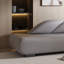 Banc rembourré en cuir crème avec méridienne moderne-101333544-101333545