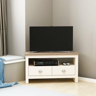 Corner TV Stand Up To 50" Entertainment Center TV Console Table With Drawers And Open Storage Compartment For Living Room