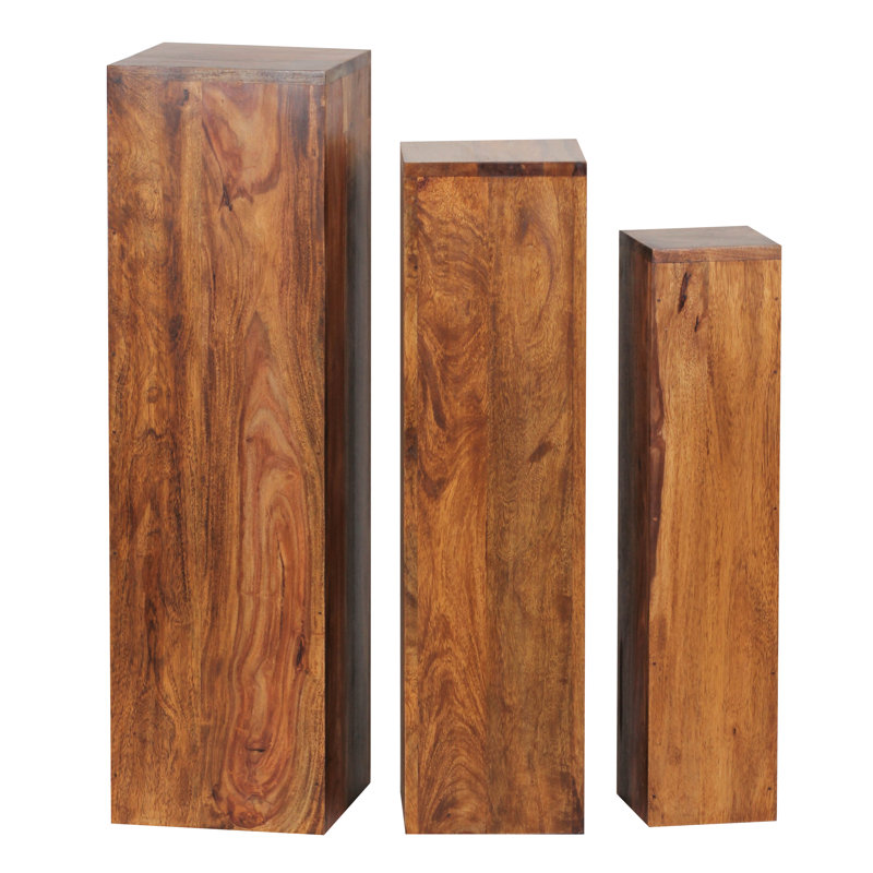 Maxille Solid Wood Plant Stand 3 Tier Set of 3, Sheesham