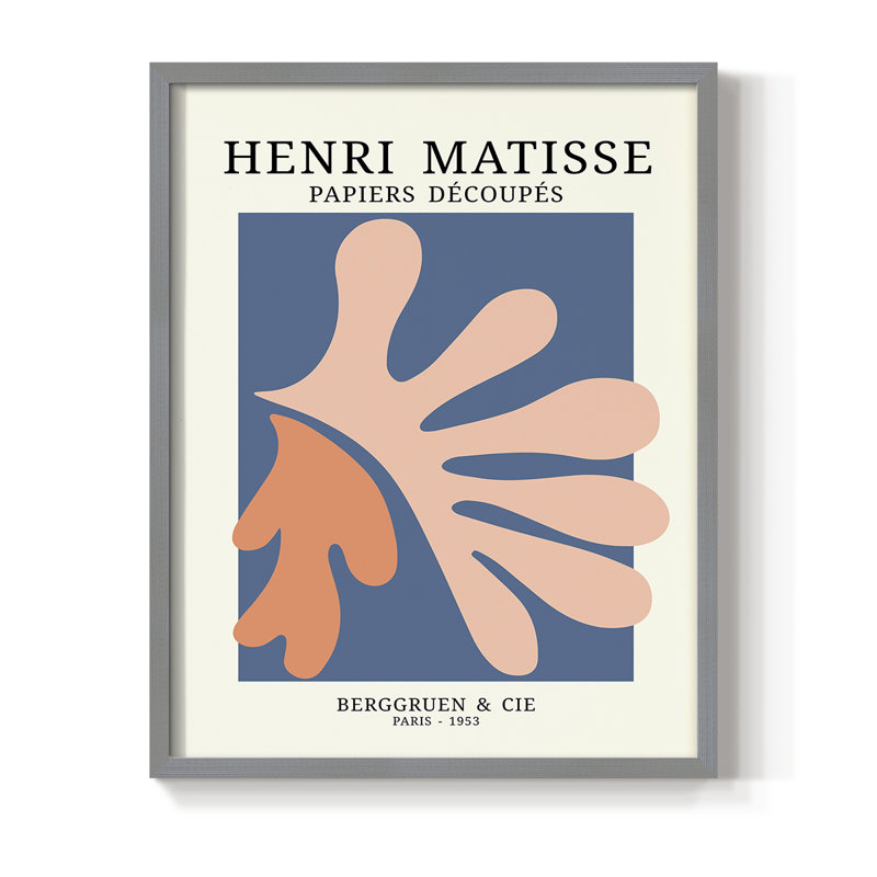 Matisse CDVII, reproduction d'art encadrée - bois massif, Gris, H 11 po x l 9 po