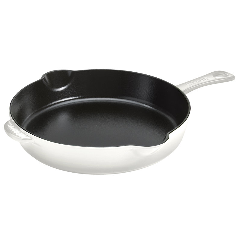 Staub Cast Iron 11-Inch Traditional Skillet - White Truffle, White Truffle