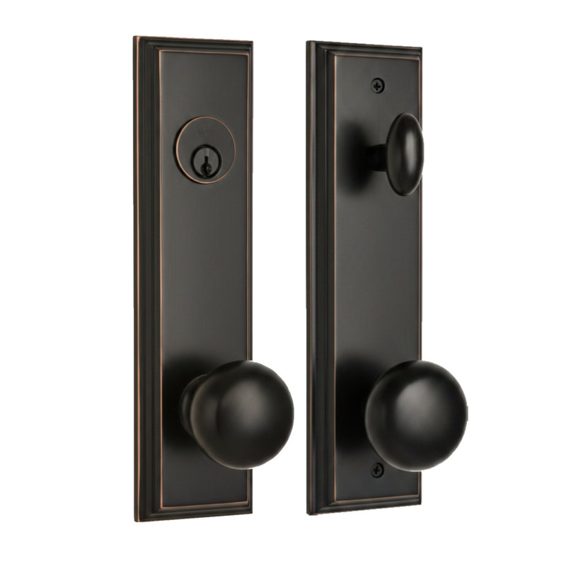 Boutons Atteberry avec pêne dormant, Bronze huilé, Droite