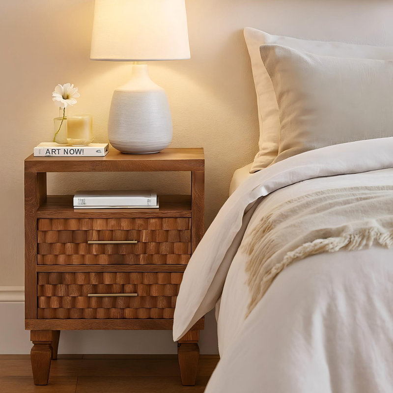 45.00cm W Solid Wood Bedside Table