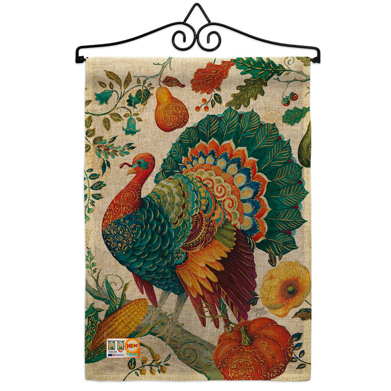 Mélange de polyester à 2 côtés 19 x 13 po suzani turquie drapeau de jardin