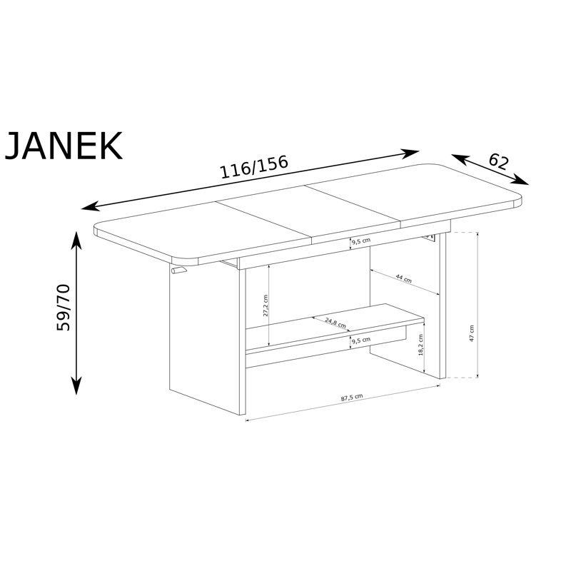Lift Top Coffee Table with Storage, Orzech Warmia