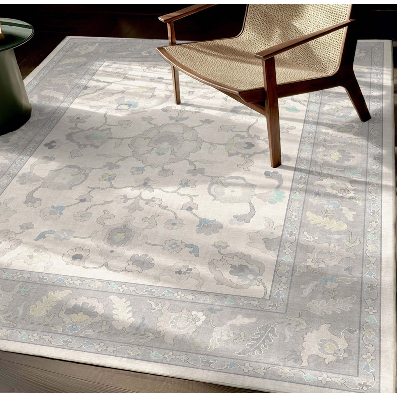 Tapis gris pastel Bungalow Rose Adrith Konya, Rectangle 6 pi x 9 pi