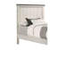 Lit simple de style rustique en blanc antique et brun, panneau brun facile d'entretien avec un design confortable