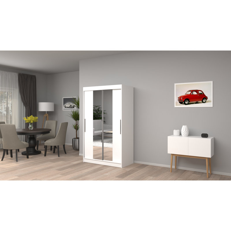 Dzhenka 2 Door Manufactured Wood Wardrobe, White