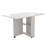 Folding Drop Leaf Dining Table with 6 Wheels and 2-Layer Storage Shelf, Space Saving Table for Small Spaces, 47.2 inch D x 23.6 inch W x 30.3 inch H, White