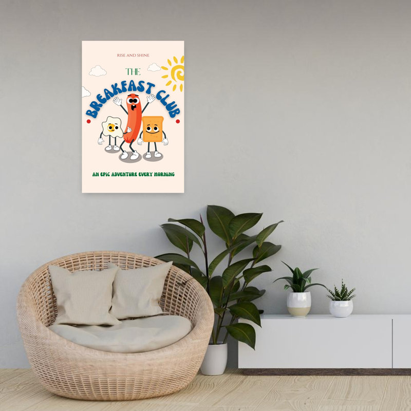 Cartoon Breakfast Buddies 1 Piece Wrapped Canvas Wall Art, 60.96 cm H x 40.64 cm W