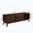 Mid-Century Rattan TV Stand for TVs up to 65", with Sliding Doors and Solid Wood Feet-882363797