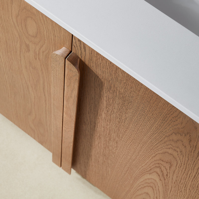 Parma 72" W Double Vanity, Natural Teak