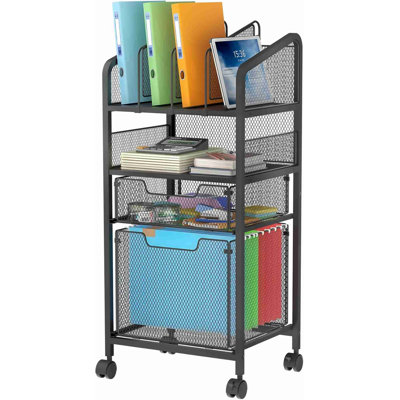 4-Tier Rolling File Cart With Hanging File Organizer