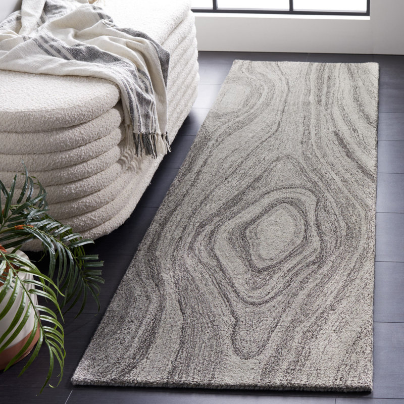 Chineme Hand Tufted Wool Abstract Rug, Runner 2'3" x 8'