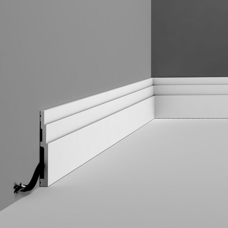 Primed White Polystyrene Baseboard Moulding Set of 16