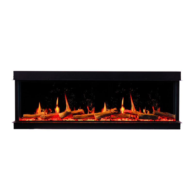 WarmCastle 3 Side Smart Control Electric Fireplace with Media, 20.5" H x 72" W x 9.38" D