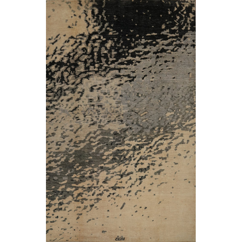 Vegetable Dye Abstract Living Room Area Rug 7x10
