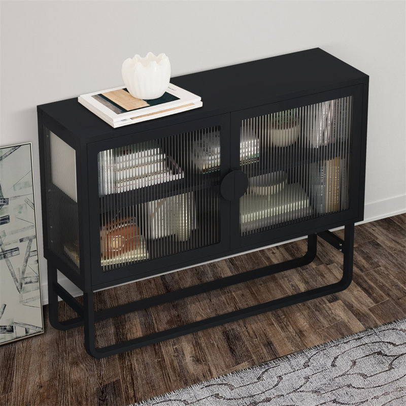 Jaimz 35.43'' Wide 1 - Shelf Storage Cabinet, Black