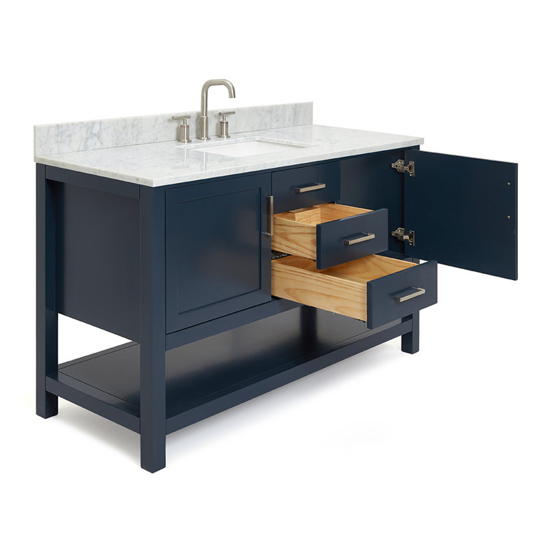 Ensemble de meuble-lavabo simple 55 po Abby, Bleu minuit
