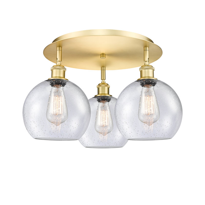 Plafonnier encastré 20 po 3 lumières Ellington, Bullé, Or satiné