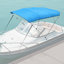 3 Bow Boat Bimini Top, 600D Polyester Canopy with Aluminum Alloy Frame, Waterproof & Sun Shade Boat Awning Canopy with Storage Bag, 2 Support Poles, 4 Straps, 72"Lx(73"-78")Wx46"H, Pacific Blue-127120689-127120690