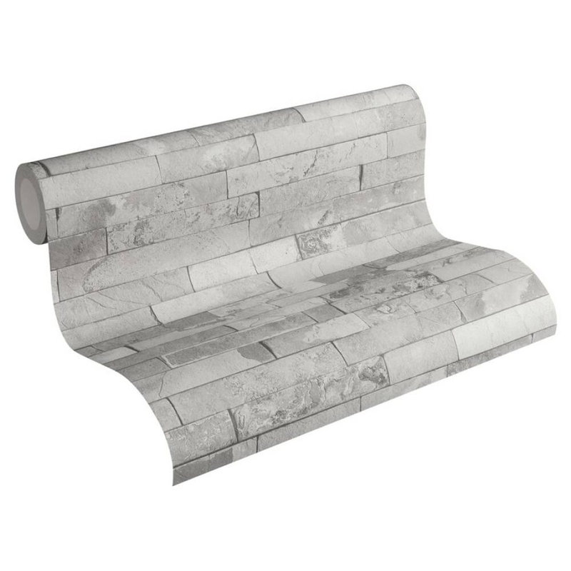 Rouleau de papier peint texturé Taloga, Gris