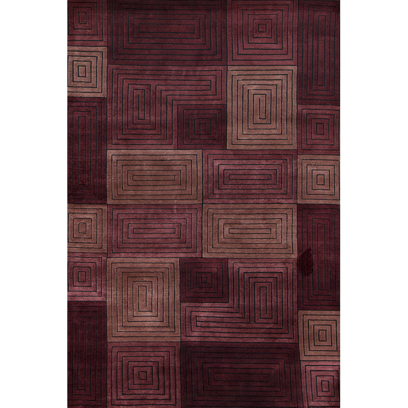 Hand-Knotted High-Quality Wine Area Rug