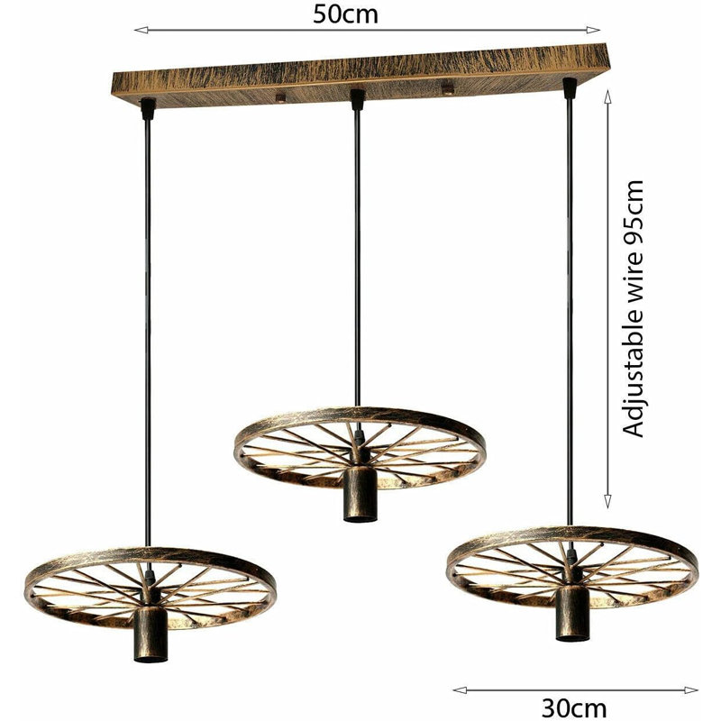 3 - Light Pendant, Brushed Copper