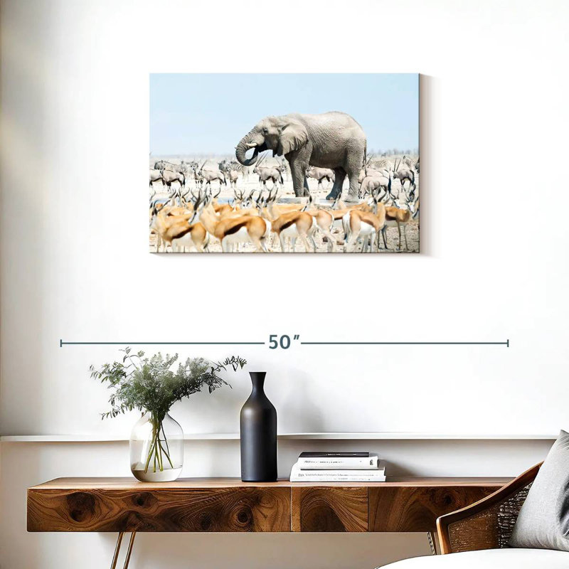 Brampt Safari éléphant Etosha, H 20 po x l 30 po
