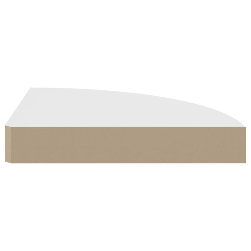 Tablette de coin murale Tablette de coin flottante, Blanc, H 1,5 po x l 13,8 po x P 13,8 po