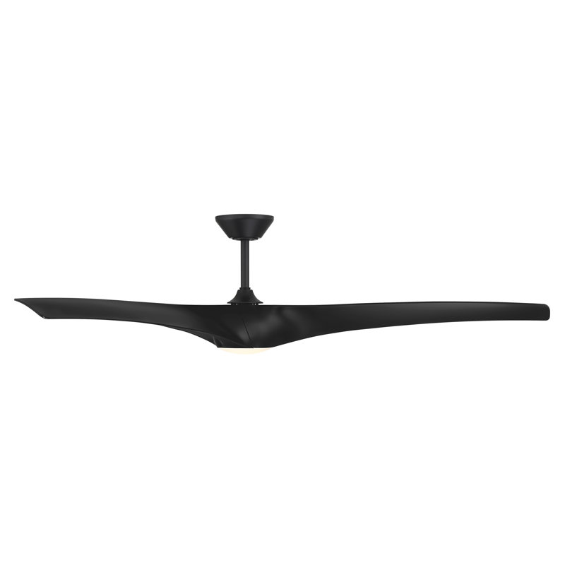 Zephyr 3 - Blade Outdoor/Indoor Smart Ceiling Fan with Light Kit And Remote Control Included, 52", Matte Black