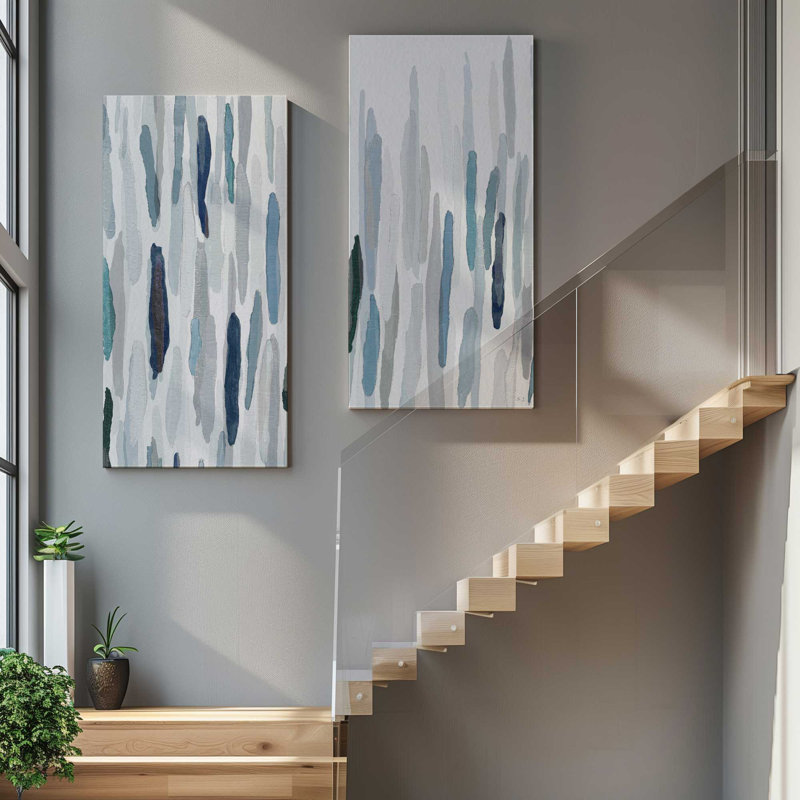 Rhythmic Blues v2 | 2 Panel Split Large Canvas Print | Combined, 48" H x 48" W