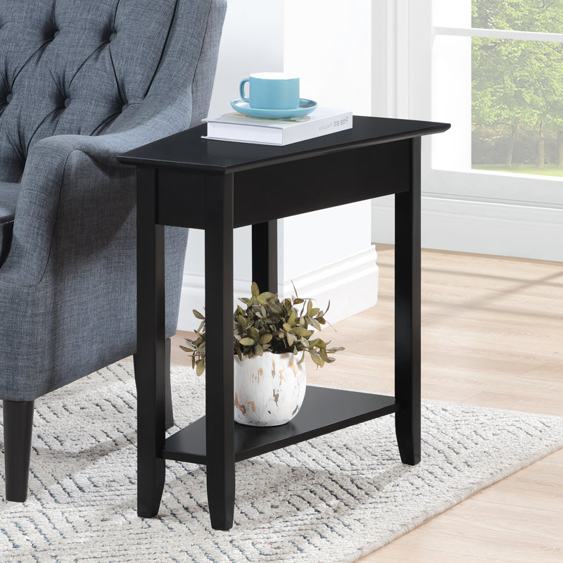 Table de bout haute 24 "avec tablette Carbin, Noir