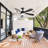 52 Inch Modern Ceiling Fan With 3 Color Dimmable 5 ABS Blades Remote Control Reversible DC Motor With Led Light-852127775-852127774