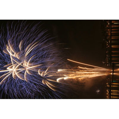 Blue Firework Exploding 1 Piece Wall Art on Canvas