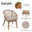 Chaises de salle à manger d'extérieur en corde tressée avec coussin (ensemble de 4)-1505743