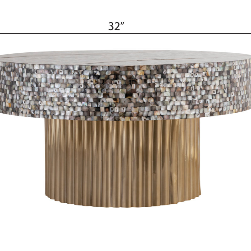 Table basse avec plateau en nacre