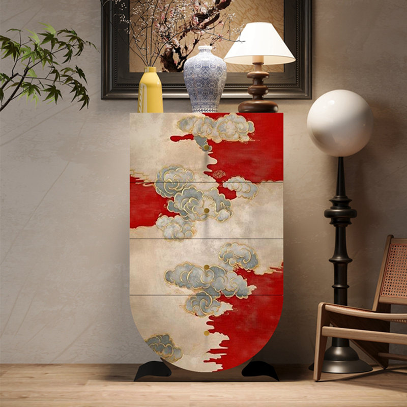 Armoire seau ronde inversée de style chinois