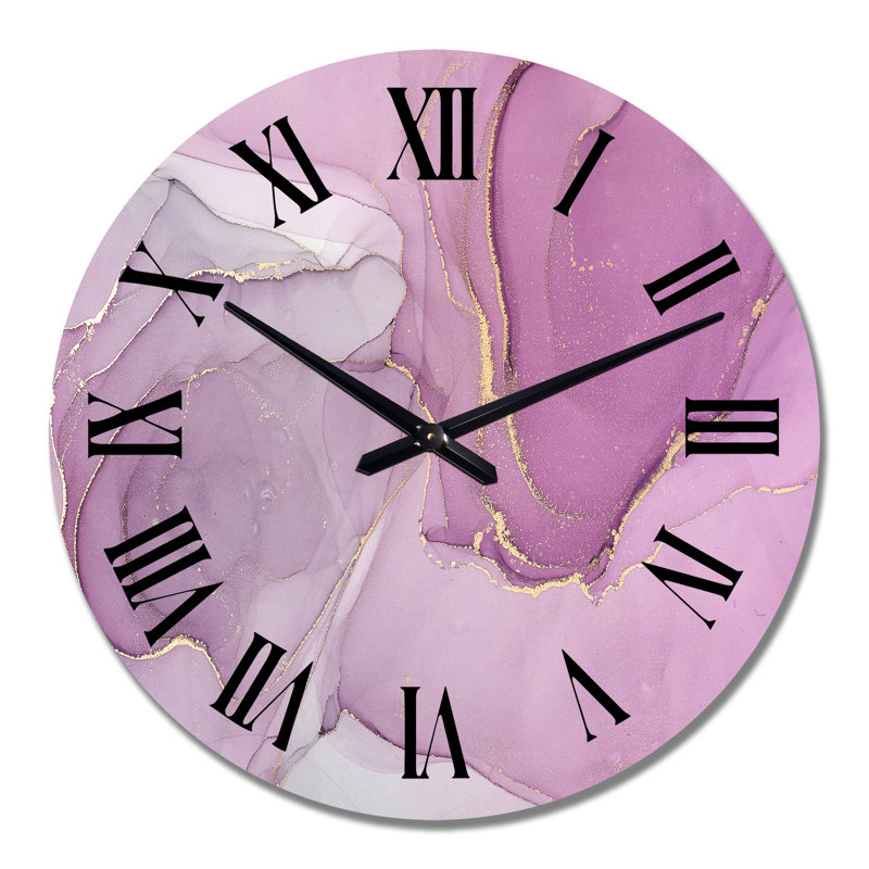 Horloge murale mauve liquide «Waves I», Moyen