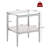 Set of 2 Rectangle End Table, Tempered Glass Tabletop with MDF layer, Glass-106645771-106645774