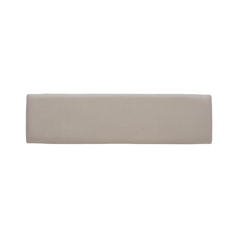 Turino 60" Smokey White and Tan Basketweave Upholstered Dining Bench