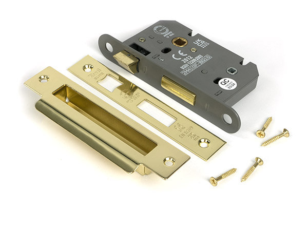 Heavy Duty Bathroom Lock, Polished Brass