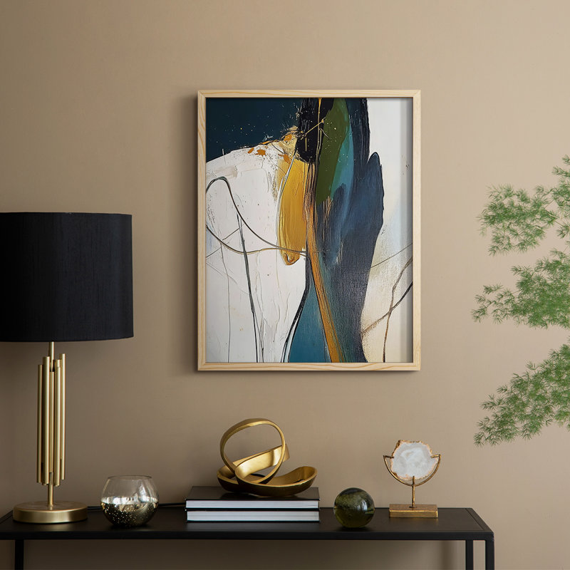 ABSTRACT Series DCXI Framed Print - Solid Wood, Natural, 11" H x 9" W