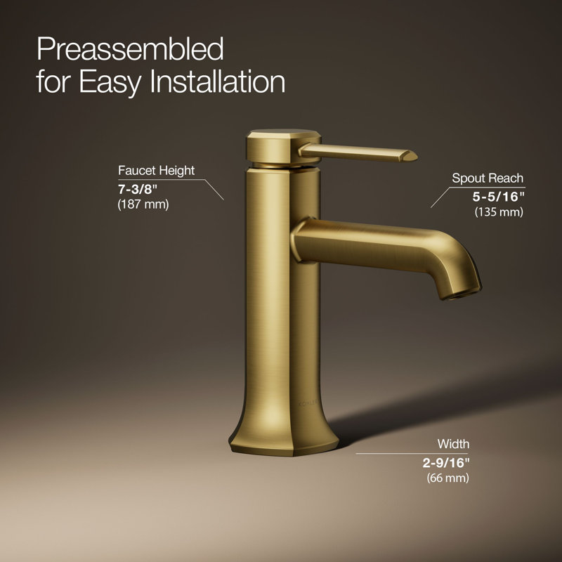 Occasion Single-Handle Sink Vessel Sink Bathroom Faucet with Drain Assembly, Vibrant Brushed Moderne Brass