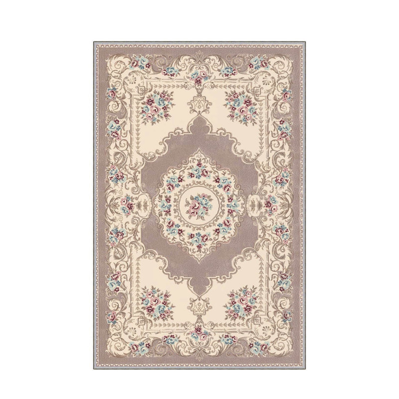 Stylish Woven Carpet, 4 x 6 Feet, 100% Polyester | Antibacterial, 3D Digital Printing, Non-Slip PVC Felt Dot Underside | Machine Washable, 0.4 in Pile Height, Perfect for Living Room & Bedroom Decor
