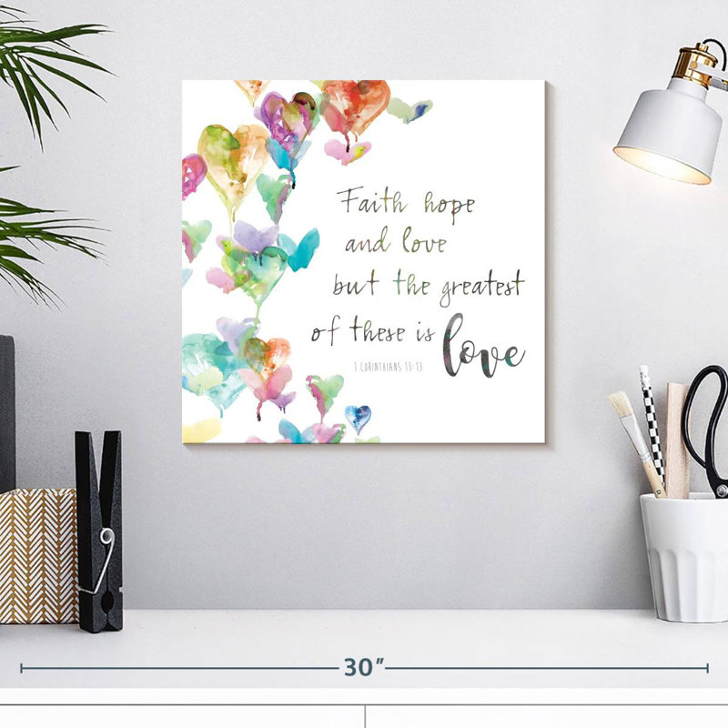 Tergel «Faith Hope and Love», H 16 po x l 16 po