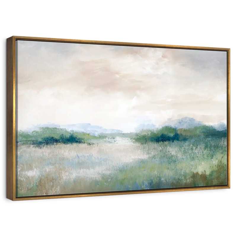 Calmer Vista, Cadre flottant doré, 37 po x 25 po