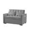 NOUVEAU Canapé-lit en velours gris (pieds de 7 cm)