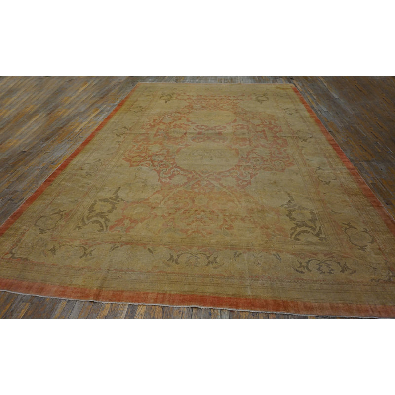 Tapis antique antique grand médaillon noué Amritsar