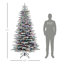 Arbre de Noël artificiel Ft avec base en acier, floqué neige, utilisation intérieure